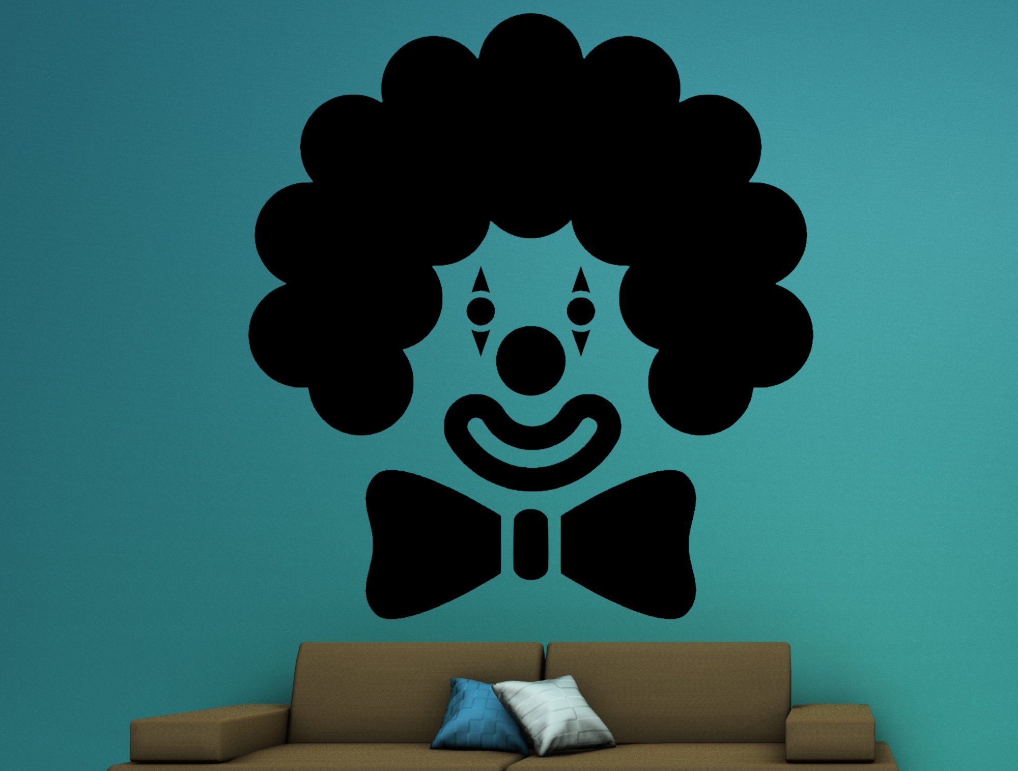 46373 Clown-Karneval Wandtattoo blaue Wand-braunes Sofa Mein-Motiv de